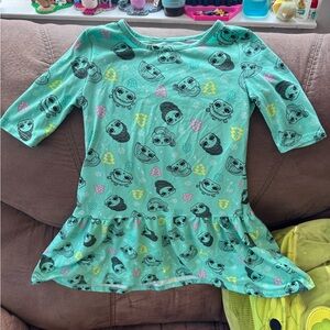 L.O.L. Surprise! Mint Green 3/4 Sleeve Dress with Characters and Neon Trees